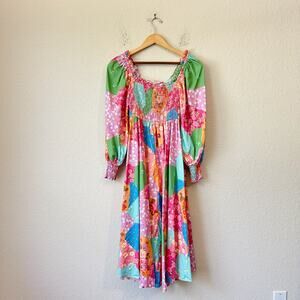 SPELL & THE GYPSY Freda Dress Lolly Colorful Floral Puff Sleeve Boho